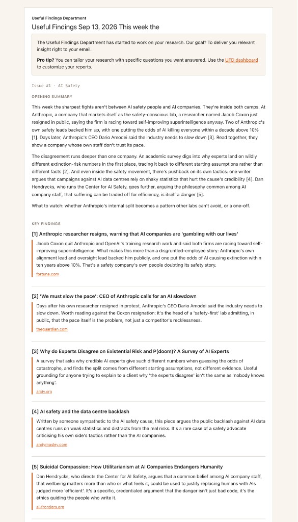 Sample briefing report